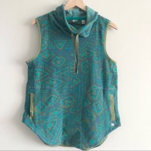 Toad&Co Green Flannel Cowl Neck Pullover Vest Sz M